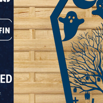 Intra απο ξύλο plywood  Χρώμα wenge 3mm-4mm πάχος - Halloween Coffin 3D Paper C Δίασταση 1500x1500 cm INTRAFABR-122881718 - Image 1