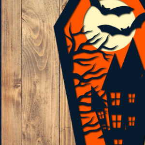 Intra απο ξύλο plywood  Χρώμα wenge 3mm-4mm πάχος - Halloween Coffin 3D Paper Δίασταση 1500x1500 cm INTRAFABR-40159678