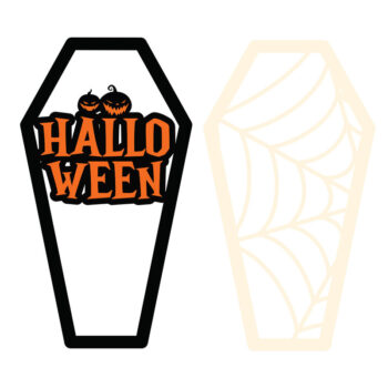 Intra απο ξύλο plywood  Χρώμα wenge 3mm-4mm πάχος - Halloween Coffin 3D Δίασταση 15x15 cm INTRAFABR-118418441 - Image 2