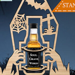 Intra απο ξύλο plywood  Χρώμα wenge 3mm-4mm πάχος - Ζόμπι θήκης μπουκαλιών αποκριάτικων φέρετρων Δίασταση 6x6 cm INTRAFABR-95435781