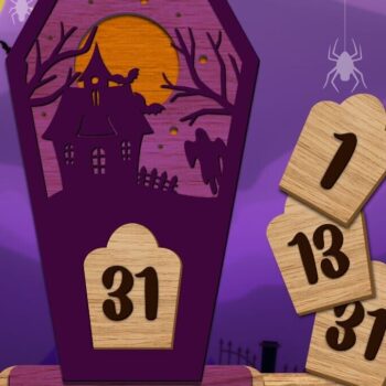 Intra απο ξύλο plywood Χρώμα wenge 3mm-4mm πάχος - Ημερολόγιο αντίστροφης μέτρησης για το Halloween Coffin Δίασταση 15x15 cm INTRAFABR-14658849 - Image 1