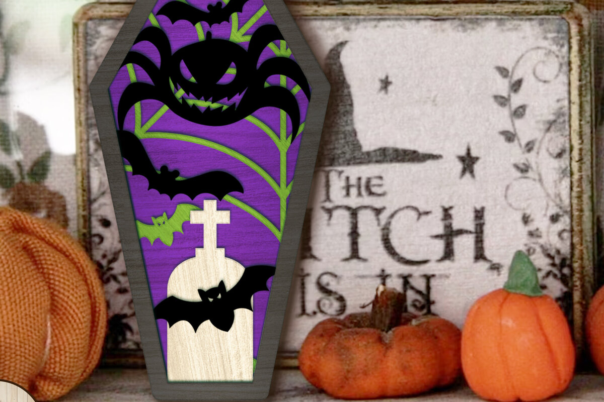 Intra απο ξύλο plywood  Χρώμα wenge 3mm-4mm πάχος - Πρότυπο διακοσμητικό κομμένο φέρετρο αποκριών Δίασταση 7x12 cm INTRAFABR-29949212