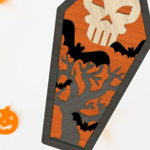 Intra απο ξύλο plywood  Χρώμα wenge 3mm-4mm πάχος - Φέρετρο αποκριών με το κρανίο Δίασταση 7x12 cm INTRAFABR-63610552