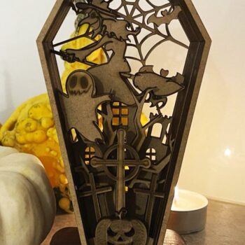 Intra απο ξύλο plywood  Χρώμα wenge 3mm-4mm πάχος - HALLOWEEN COFFIN Ξύλινο ντεκόρ Δίασταση 3x12 cm INTRAFABR-63610454 - Image 2