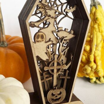 Intra απο ξύλο plywood  Χρώμα wenge 3mm-4mm πάχος - HALLOWEEN COFFIN Ξύλινο ντεκόρ Δίασταση 3x12 cm INTRAFABR-63610454 - Image 3