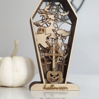 Intra απο ξύλο plywood  Χρώμα wenge 3mm-4mm πάχος - HALLOWEEN COFFIN Ξύλινο ντεκόρ Δίασταση 3x12 cm INTRAFABR-63610454 - Image 5