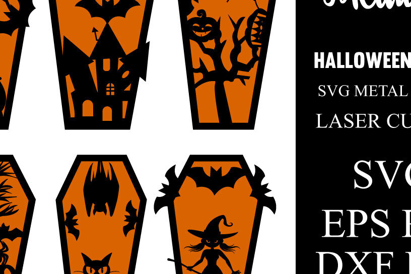 Intra απο ξύλο plywood  Χρώμα wenge 3mm-4mm πάχος - Πακέτο Halloween Coffins Metal Laser Δίασταση 40x50 cm INTRAFABR-31023381