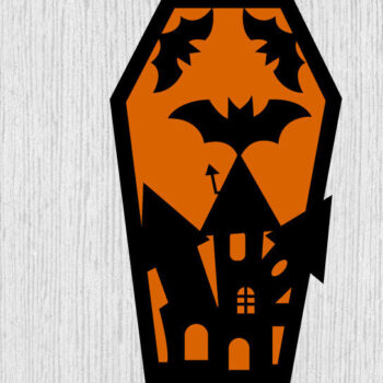 Intra απο ξύλο plywood  Χρώμα wenge 3mm-4mm πάχος - Πακέτο Halloween Coffins Metal Laser Δίασταση 40x50 cm INTRAFABR-31023381 - Image 4