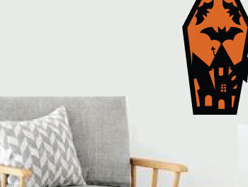 Intra απο ξύλο plywood  Χρώμα wenge 3mm-4mm πάχος - Halloween Coffins Τέχνη τοίχου Δίασταση 40x50 cm INTRAFABR-34810048 - Image 2