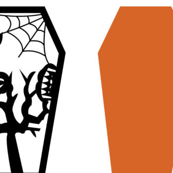 Intra απο ξύλο plywood  Χρώμα wenge 3mm-4mm πάχος - Halloween Coffins Τέχνη τοίχου Δίασταση 40x50 cm INTRAFABR-34810057 - Image 3