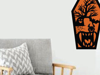 Intra απο ξύλο plywood  Χρώμα wenge 3mm-4mm πάχος - Halloween Coffins Τέχνη τοίχου Δίασταση 40x50 cm INTRAFABR-34810035 - Image 2