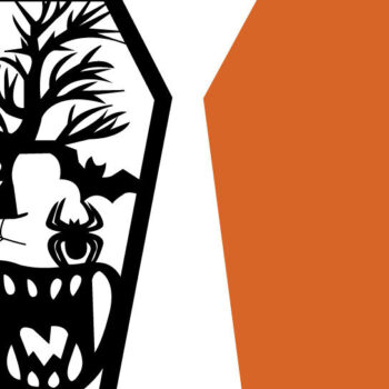 Intra απο ξύλο plywood  Χρώμα wenge 3mm-4mm πάχος - Halloween Coffins Τέχνη τοίχου Δίασταση 40x50 cm INTRAFABR-34810035 - Image 3