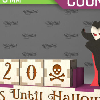 Intra απο ξύλο plywood  Χρώμα wenge 3mm-4mm πάχος - λέιζερ αντίστροφης μέτρησης για το Halloween Δίασταση 15x15 cm INTRAFABR-85203230 - Image 1