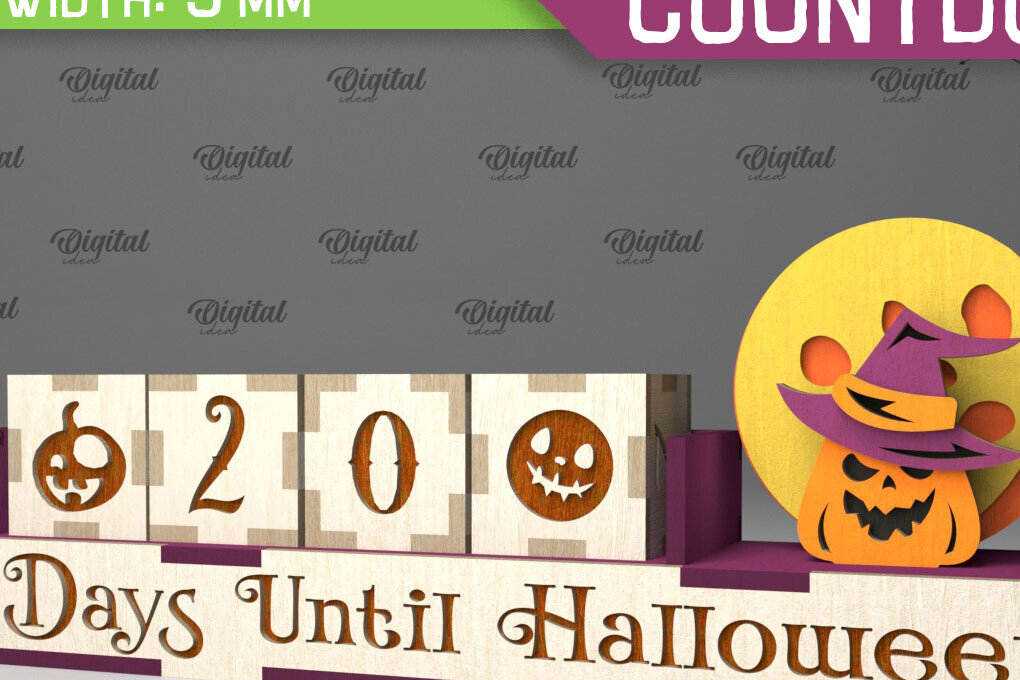 Intra απο ξύλο plywood  Χρώμα wenge 3mm-4mm πάχος - λέιζερ αντίστροφης μέτρησης για το Halloween Δίασταση 15x15 cm INTRAFABR-9441105