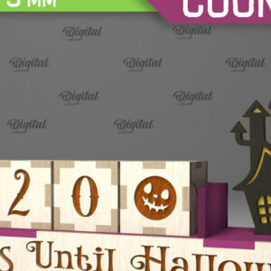 Intra απο ξύλο plywood  Χρώμα wenge 3mm-4mm πάχος - λέιζερ αντίστροφης μέτρησης για το Halloween Δίασταση 15x15 cm INTRAFABR-56818937