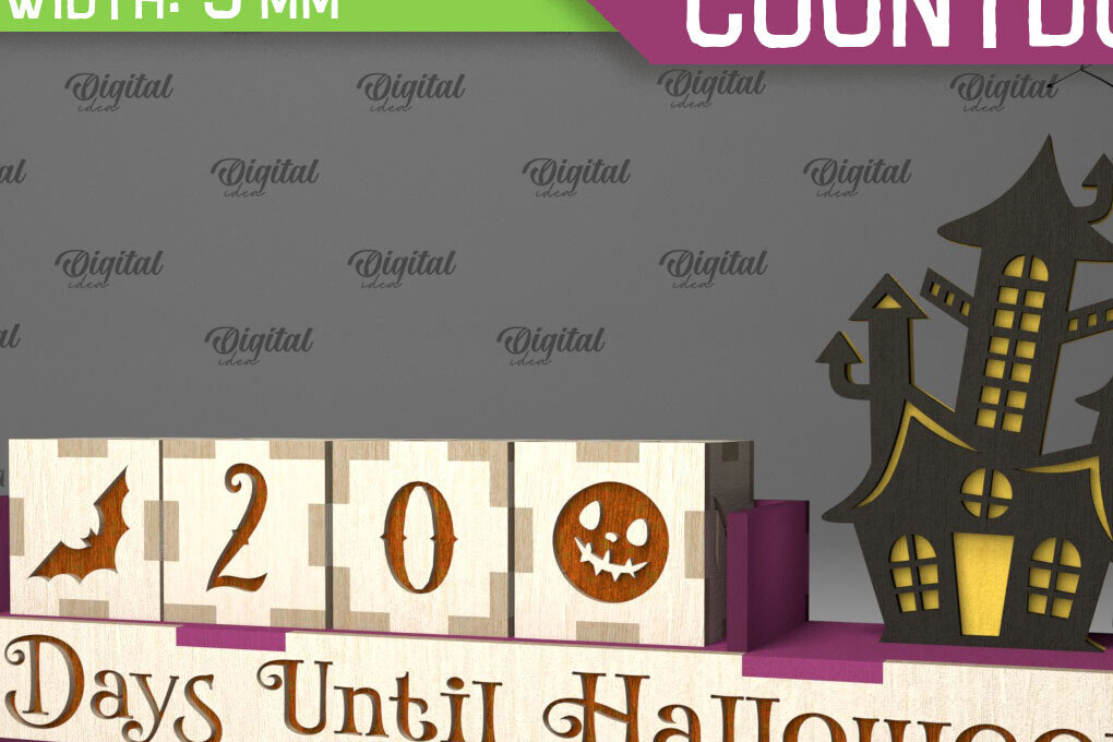 Intra απο ξύλο plywood  Χρώμα wenge 3mm-4mm πάχος - λέιζερ αντίστροφης μέτρησης για το Halloween Δίασταση 15x15 cm INTRAFABR-56818937