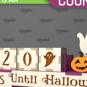 Intra απο ξύλο plywood  Χρώμα wenge 3mm-4mm πάχος - λέιζερ αντίστροφης μέτρησης για το Halloween Δίασταση 15x15 cm INTRAFABR-37064859 - Image 1