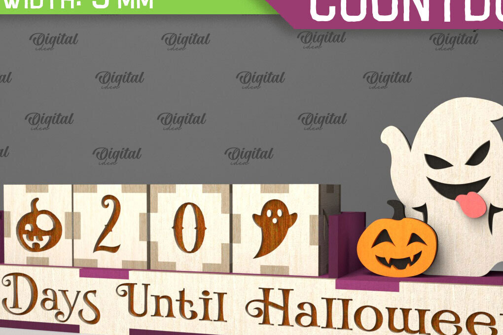 Intra απο ξύλο plywood  Χρώμα wenge 3mm-4mm πάχος - λέιζερ αντίστροφης μέτρησης για το Halloween Δίασταση 15x15 cm INTRAFABR-37064859