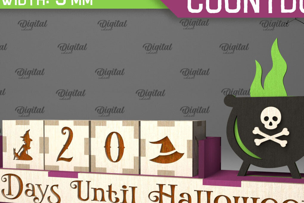 Intra απο ξύλο plywood  Χρώμα wenge 3mm-4mm πάχος - λέιζερ αντίστροφης μέτρησης για το Halloween Δίασταση 15x15 cm INTRAFABR-15456847