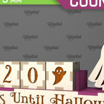 Intra απο ξύλο plywood  Χρώμα wenge 3mm-4mm πάχος - λέιζερ αντίστροφης μέτρησης για το Halloween Δίασταση 15x15 cm INTRAFABR-17230717 - Image 1