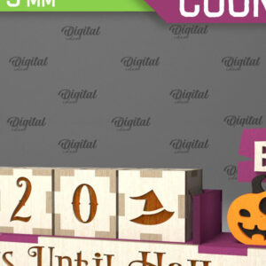 Intra απο ξύλο plywood  Χρώμα wenge 3mm-4mm πάχος - λέιζερ αντίστροφης μέτρησης για το Halloween Δίασταση 15x15 cm INTRAFABR-81752557