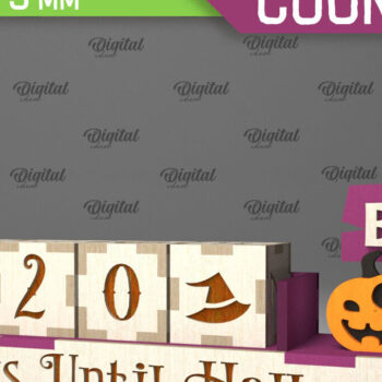 Intra απο ξύλο plywood  Χρώμα wenge 3mm-4mm πάχος - λέιζερ αντίστροφης μέτρησης για το Halloween Δίασταση 15x15 cm INTRAFABR-81752557 - Image 1