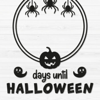 Intra απο ξύλο plywood  Χρώμα wenge 3mm-4mm πάχος - Σήμα αντίστροφης μέτρησης για το Halloween Δίασταση 15x15 cm INTRAFABR-17406789 - Image 1