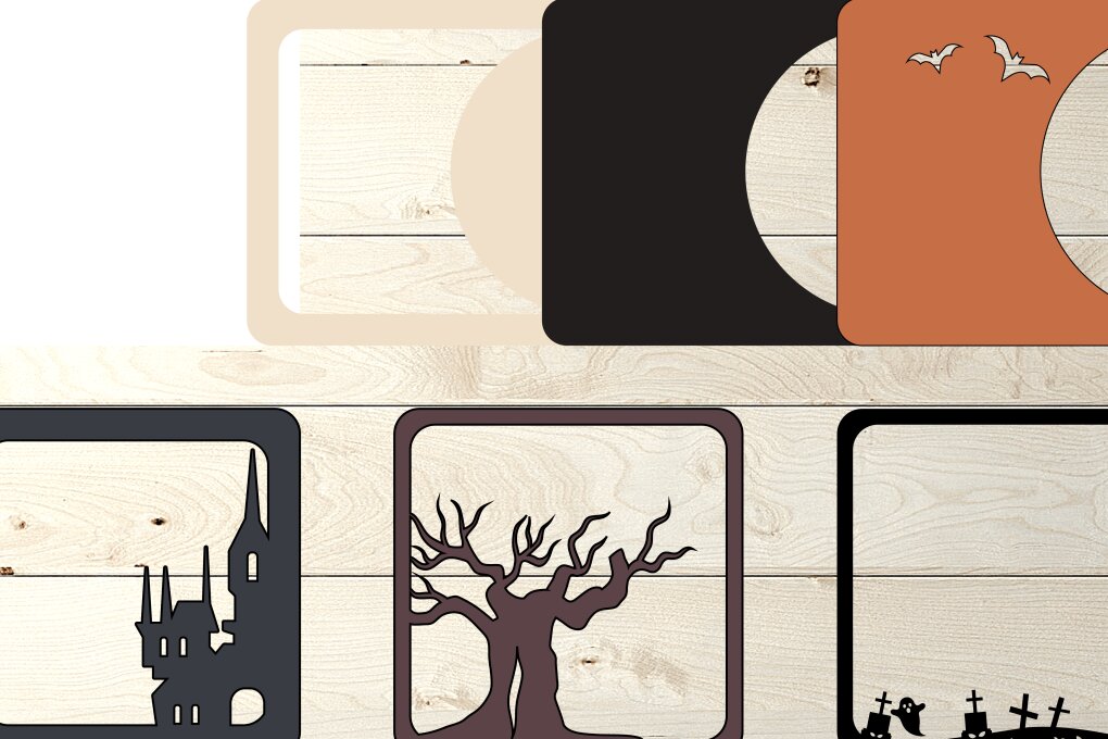 Intra απο ξύλο plywood  Χρώμα wenge 3mm-4mm πάχος - Halloween Cricut,Castle Papercutting Δίασταση 25x25 cm INTRAFABR-16118508