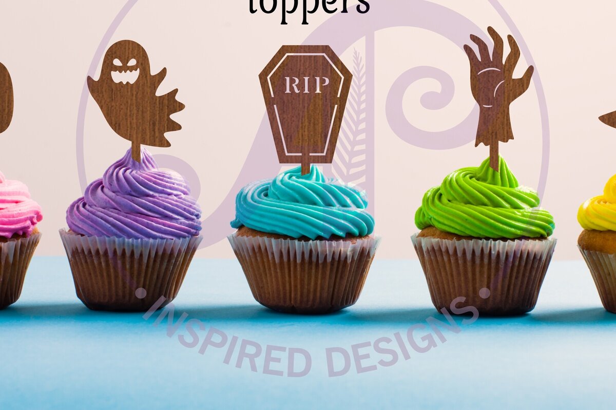 Intra απο ξύλο plywood  Χρώμα wenge 3mm-4mm πάχος - Αποκριάτικες κάλπες Cupcake, 13 σχέδια Δίασταση 15x15 cm INTRAFABR-17405936