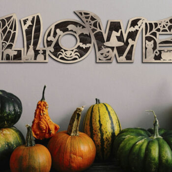 Intra απο ξύλο plywood 3mm-4mm πάχος - HALLOWEEN, Πρότυπο αποκοπής,  με λέιζερ Δίασταση 24x4 cm INTRAFABR-77842795 - Image 3
