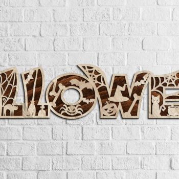 Intra απο ξύλο plywood 3mm-4mm πάχος - HALLOWEEN, Πρότυπο αποκοπής,  με λέιζερ Δίασταση 24x4 cm INTRAFABR-77842795 - Image 4