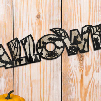 Intra απο ξύλο plywood 3mm-4mm πάχος - HALLOWEEN, Πρότυπο αποκοπής,  με λέιζερ Δίασταση 24x4 cm INTRAFABR-77842795 - Image 8