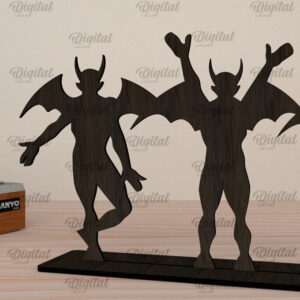 Intra απο ξύλο plywood  Χρώμα wenge 3mm-4mm πάχος - Χορευτικοί χαρακτήρες αποκριών με λέιζερ Δίασταση 15x15 cm INTRAFABR-8980169