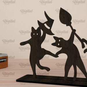 Intra απο ξύλο plywood  Χρώμα wenge 3mm-4mm πάχος - Χορευτικοί χαρακτήρες αποκριών με λέιζερ Δίασταση 15x15 cm INTRAFABR-8972718