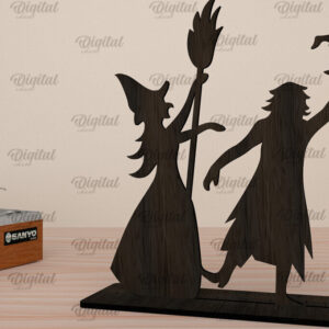 Intra απο ξύλο plywood  Χρώμα wenge 3mm-4mm πάχος - Χορευτικοί χαρακτήρες αποκριών με λέιζερ Δίασταση 15x15 cm INTRAFABR-92826982