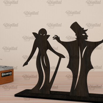 Intra απο ξύλο plywood  Χρώμα wenge 3mm-4mm πάχος - Χορευτικοί χαρακτήρες αποκριών με λέιζερ Δίασταση 15x15 cm INTRAFABR-9574819 - Image 1