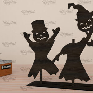 Intra απο ξύλο plywood  Χρώμα wenge 3mm-4mm πάχος - Χορευτικοί χαρακτήρες αποκριών με λέιζερ Δίασταση 15x15 cm INTRAFABR-93082880