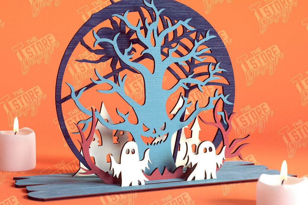 Intra απο ξύλο plywood  Χρώμα wenge 3mm-4mm πάχος - Διακόσμηση αποκριών | 3D σκηνή αποκριών|CNC Δίασταση 15x15 cm INTRAFABR-116904786