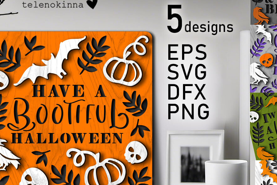 Intra απο ξύλο plywood  Χρώμα wenge 3mm-4mm πάχος - Halloween Decor 6 σχέδια Δίασταση 15x15 cm INTRAFABR-38104286