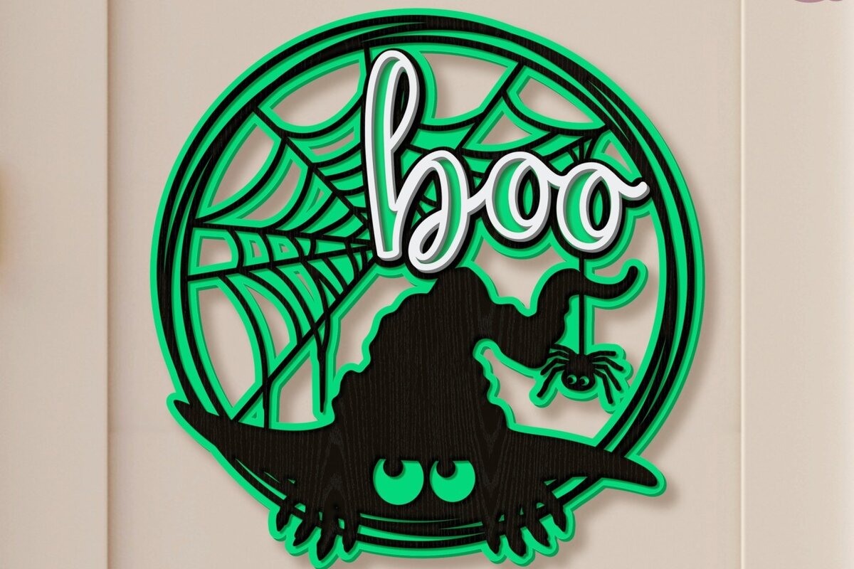 Intra απο ξύλο plywood  Χρώμα wenge 3mm-4mm πάχος - Halloween Decor, Halloween Boo Δίασταση 15x15 cm INTRAFABR-120977390