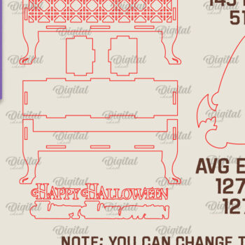 Intra απο ξύλο plywood  Χρώμα wenge 3mm-4mm πάχος - Halloween Decor . Halloween Δίασταση 15x15 cm INTRAFABR-27135934 - Image 3