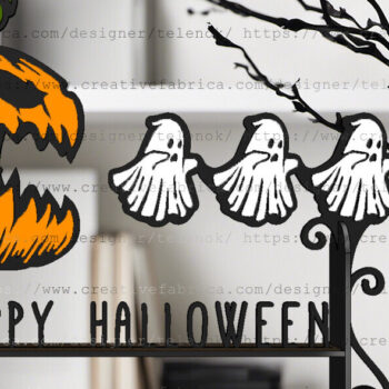 Intra απο ξύλο plywood Χρώμα wenge 3mm-4mm πάχος - Halloween Decor | Halloween Pacman Δίασταση 15x15 cm INTRAFABR-104045175 - Image 2