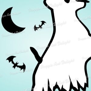 Intra απο ξύλο plywood  Χρώμα wenge 3mm-4mm πάχος - Halloween Dog Ghost Png Jack Russell Δίασταση 15x15 cm INTRAFABR-30179351