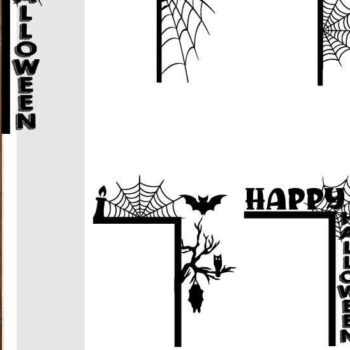 Intra απο ξύλο plywood  Χρώμα wenge 3mm-4mm πάχος - Halloween Door Corner. Δίασταση 15x15 cm INTRAFABR-30179389 - Image 1