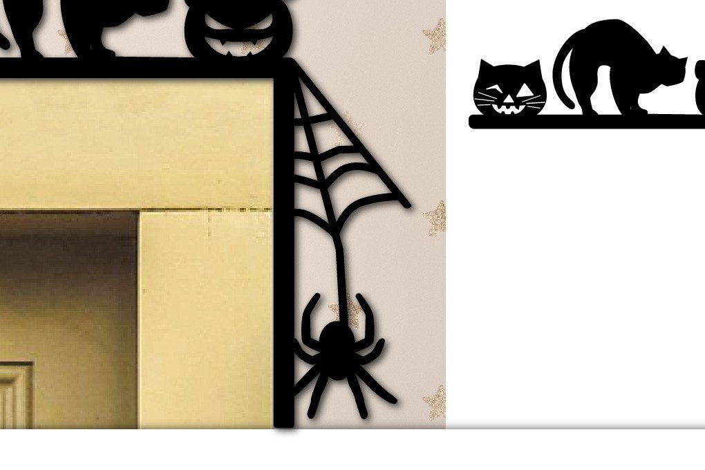 Intra απο ξύλο plywood  Χρώμα wenge 3mm-4mm πάχος - Halloween Door Corner. Halloween Laser C Δίασταση 15x15 cm INTRAFABR-28598858