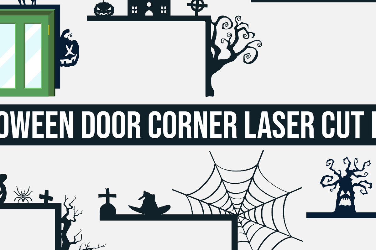 Intra απο ξύλο plywood  Χρώμα wenge 3mm-4mm πάχος - Δέσμη κοπής με λέιζερ γωνιακή πόρτα για το Halloween Δίασταση 15x15 cm INTRAFABR-25812080