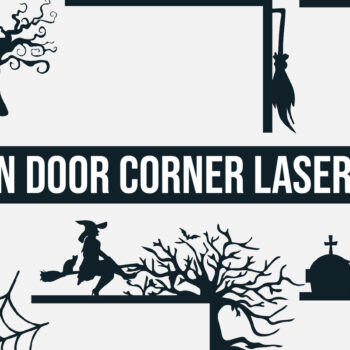 Intra απο ξύλο plywood  Χρώμα wenge 3mm-4mm πάχος - Δέσμη κοπής λέιζερ γωνιακής πόρτας Halloween 3 Δίασταση 15x15 cm INTRAFABR-25812172 - Image 1