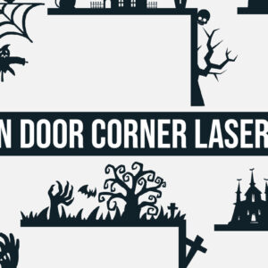 Intra απο ξύλο plywood  Χρώμα wenge 3mm-4mm πάχος - Δέσμη κοπής λέιζερ γωνιακής πόρτας Halloween 4 Δίασταση 15x15 cm INTRAFABR-28598783