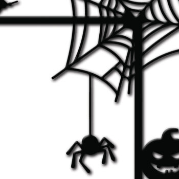 Intra απο ξύλο plywood  Χρώμα wenge 3mm-4mm πάχος - Δέσμη κοπής με λέιζερ γωνιακή πόρτα για το Halloween Δίασταση 15x15 cm INTRAFABR-28598831 - Image 4