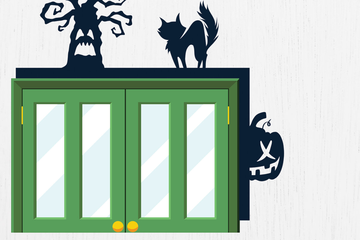 Intra απο ξύλο plywood  Χρώμα wenge 3mm-4mm πάχος - με λέιζερ γωνία πόρτας Halloween 1 Δίασταση 15x15 cm INTRAFABR-25532275